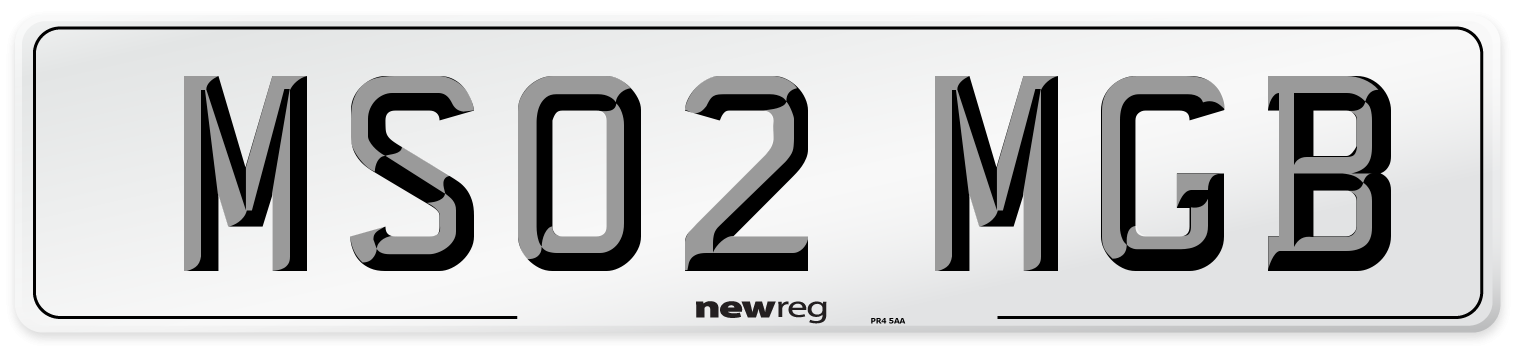 MS02 MGB Number Plate from New Reg